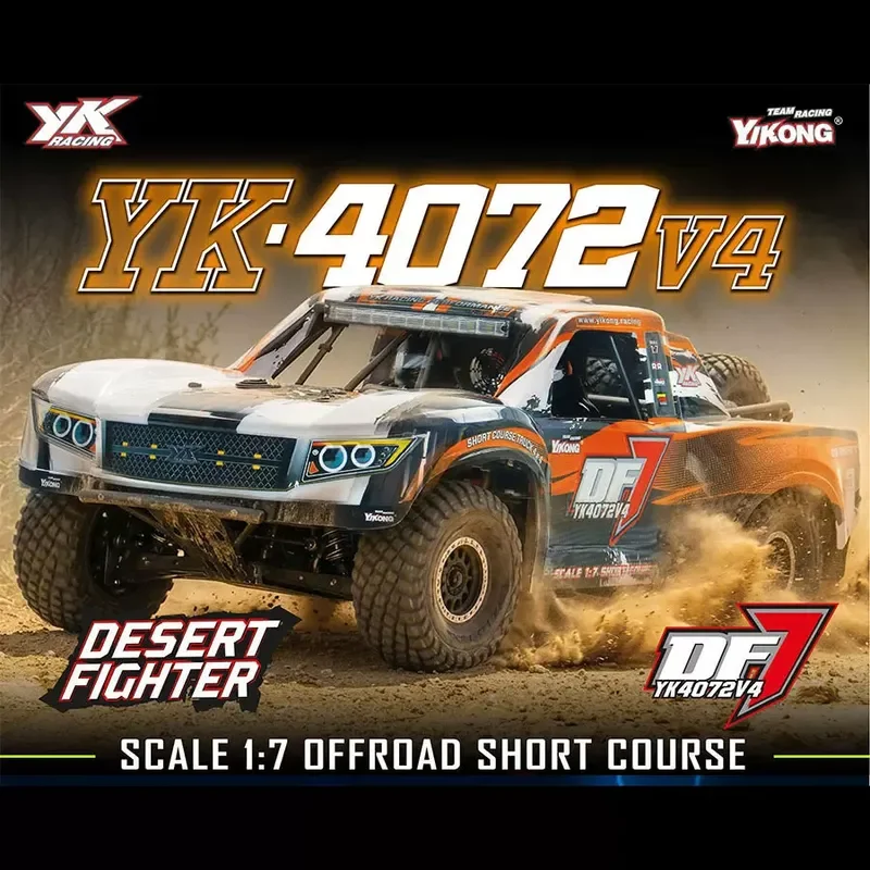 Yikong DF7 YK4072V4 1/7 Scale 6S Brushless 4WD RC Car Remote Control Desert Short Course Truck Off Road Hobby Vehicle Model