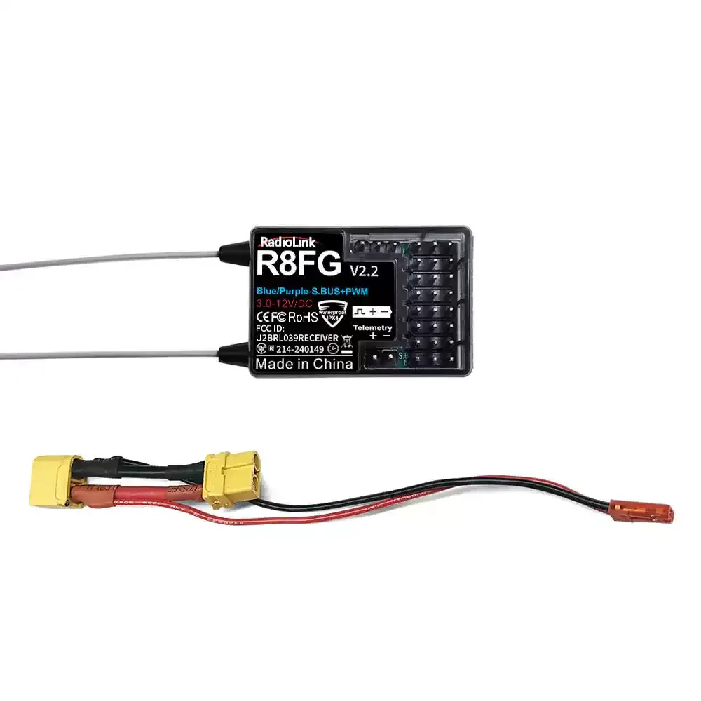 Radiolink R8FG 8 Channle 2.4G Gyro RC Receiver Voltage Return 600 Meters Long Range RX for Car Boat RC8X RC6GS RC4GS T8S T8FB