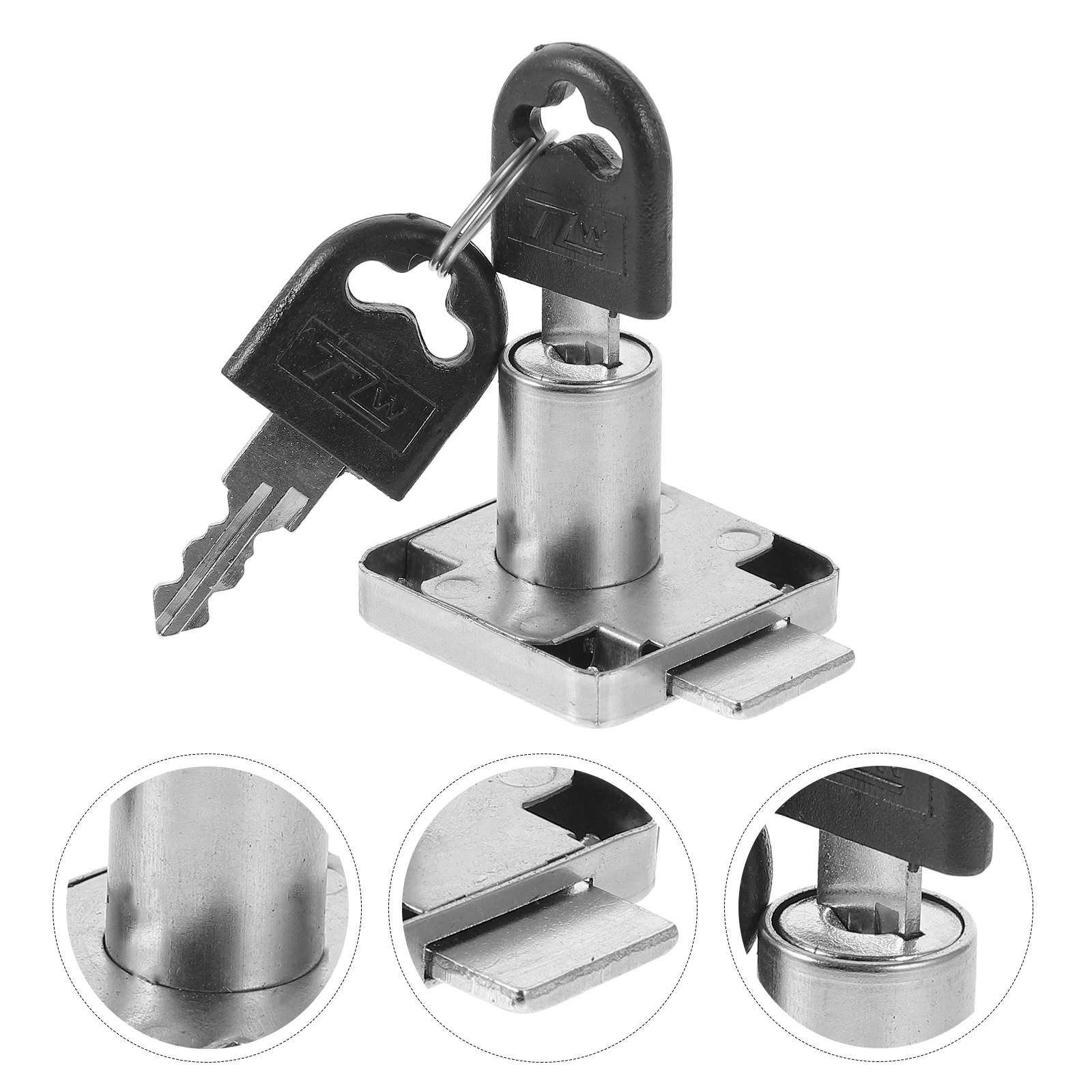 

Cabinet Lock Square Tongue Stainless Steel Drawer Showcase Display Lock Silver Durable Secure Heavy Duty File Box Electric