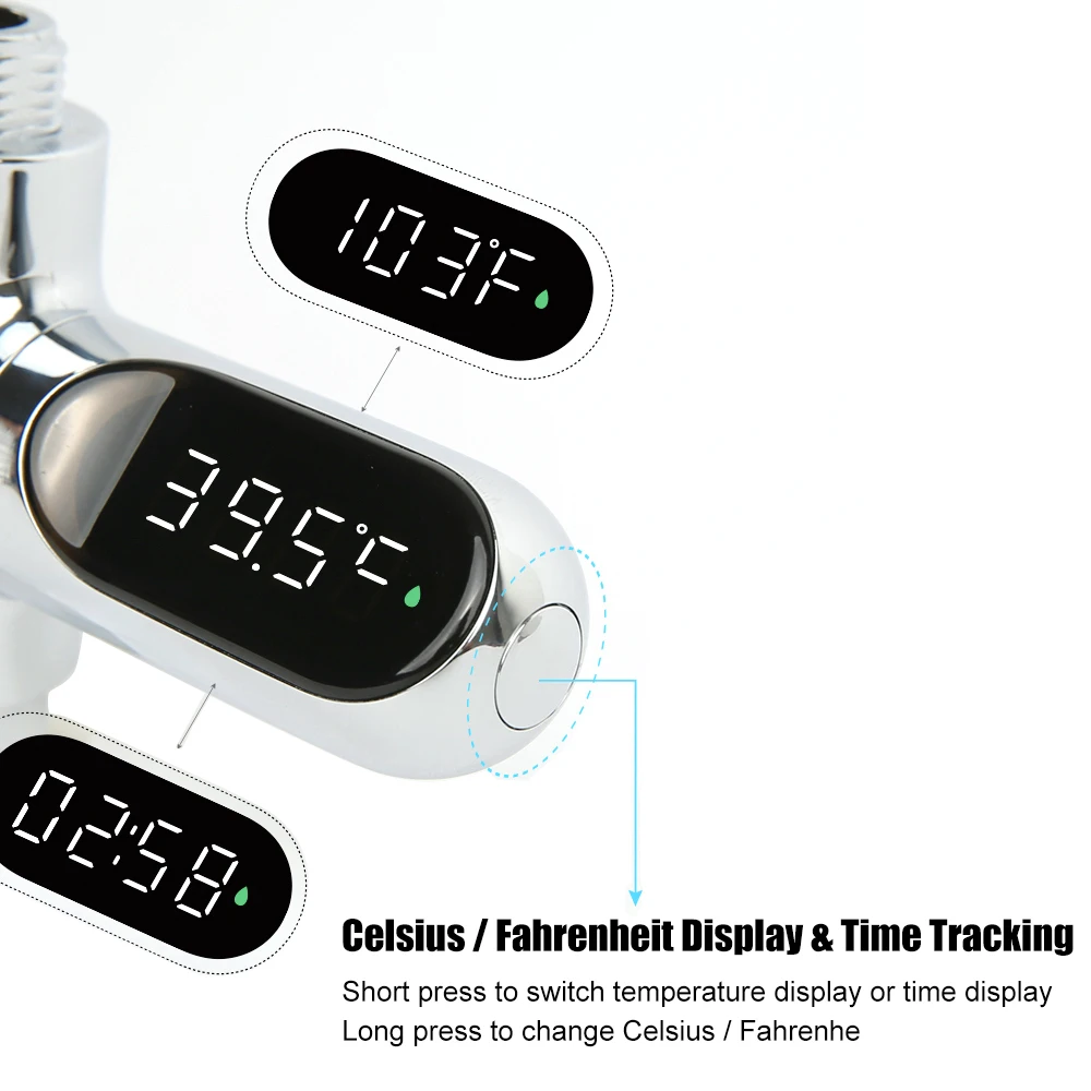 Electricity Shower Faucets Water Thermometer Hot Tub  Water Temperature Monitor Bathing Temperature Meter LED Display Home