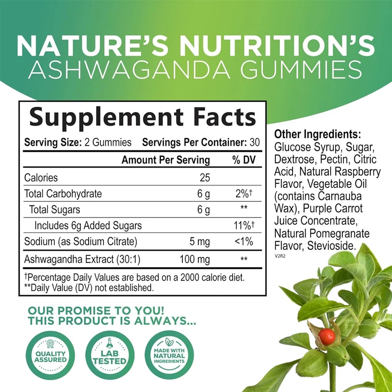 Male and Female South African Drunken Eggplant Gummies - Used for Natural Stress Support, Energy and Immune Support -60 Gummies