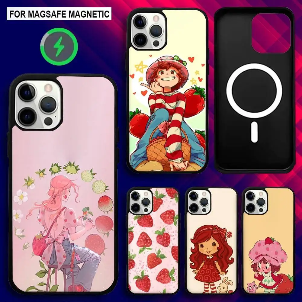 

S-Strawberry Cute Shortcak Phone Case For iPhone 16e,16,15,14,13,12,11,Plus,Pro,Max,Mini Magsafe Magnetic Wireless Charging