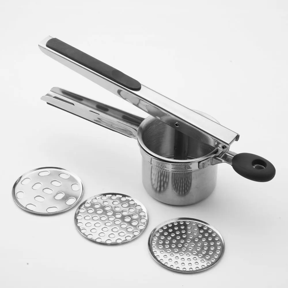 Large 15oz Potato Ricer Masher, Heavy Duty Stainless Steel Potato Masher with Ergonomic Handle Kitchen Gadgets Manual  Food Mill