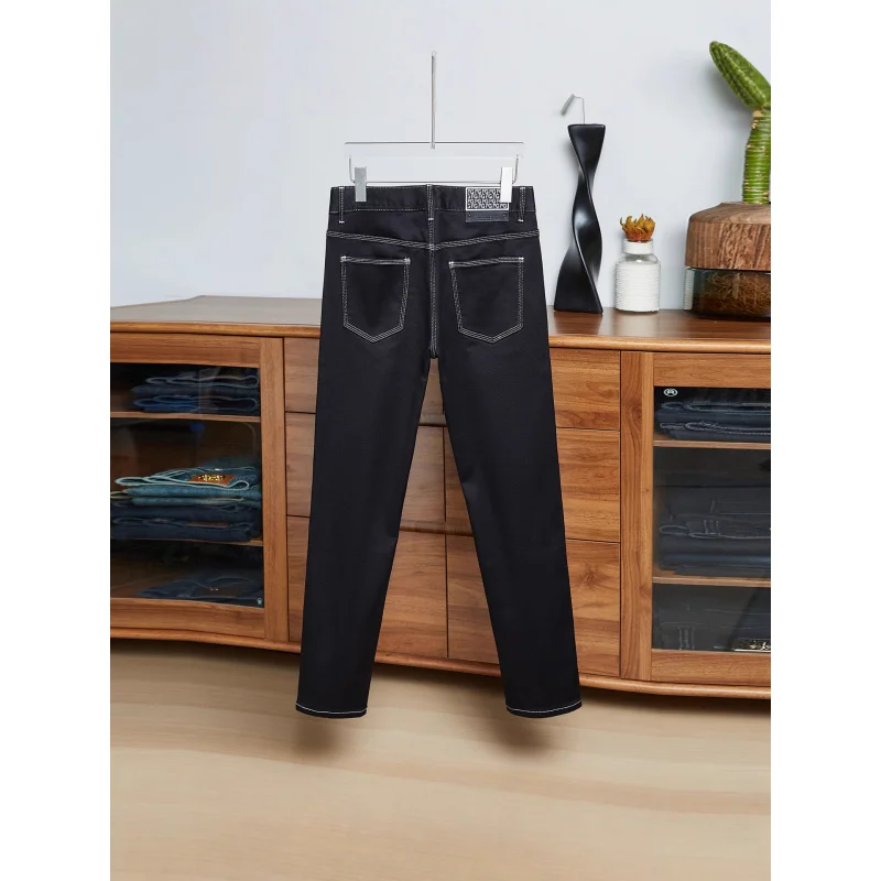 

Men's Black Jeans 2025 Autumn New Light Luxury Simple Trendy High end Small Straight Pants