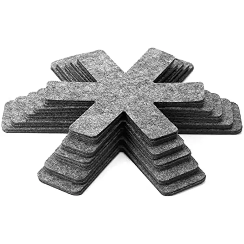HITL 20 Pot Pan Protectors, 5 Sizes of Gray Felt Pan and Pan Separator Pads, Non-Slip Pan Divider Pads