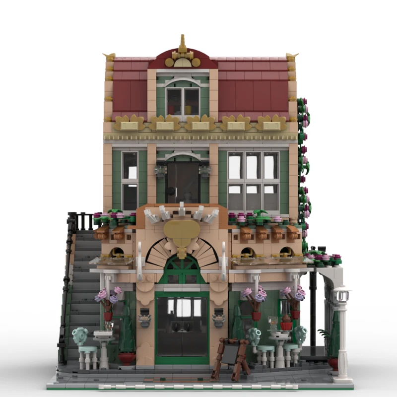 2720 PCS 모듈식 건축 카페 V2 - 세트 10362 MOC의 개조, 맞춤형 모듈식 블록 DIY 소년 축제 장난감 선물