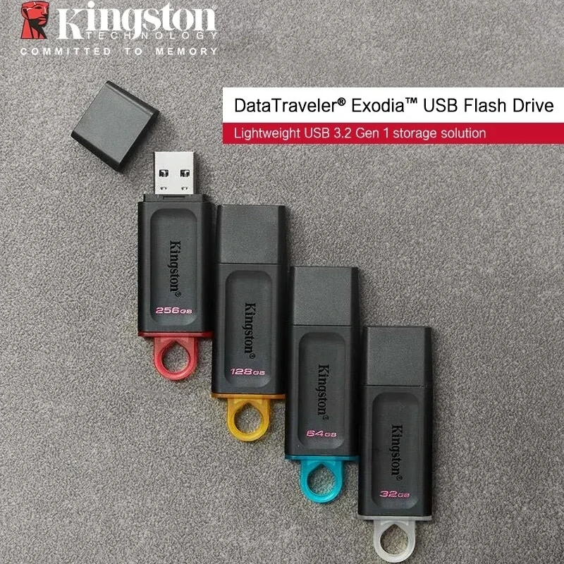 كينغستون محرك فلاش USB 64 جيجابايت 128 جيجابايت 256 جيجابايت USB 3.2 الجنرال 1 محرك القلم DTX فلاش بندريف للكمبيوتر الأصلي U القرص