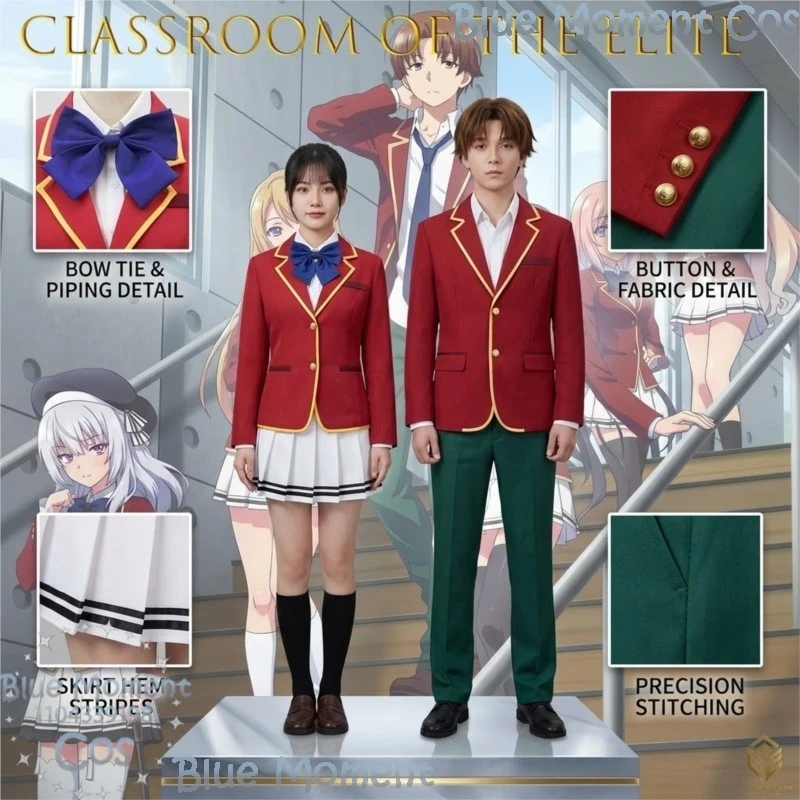 

Classroom Elite Horikita Suzune Schoolgirl Uniform Cosplay Outfit With Blazer Puff Sleeves Layered Skirt Anime Convention