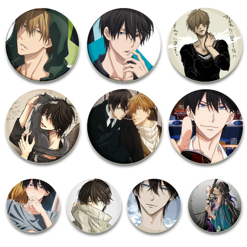 Cartoon Round Pins Dakaretai Otoko 1-i Ni Odosarete Imasu Brooches TAKATO SAIJYO JYUNTA AZUMAYA Badge Backpack Accessories Gifts