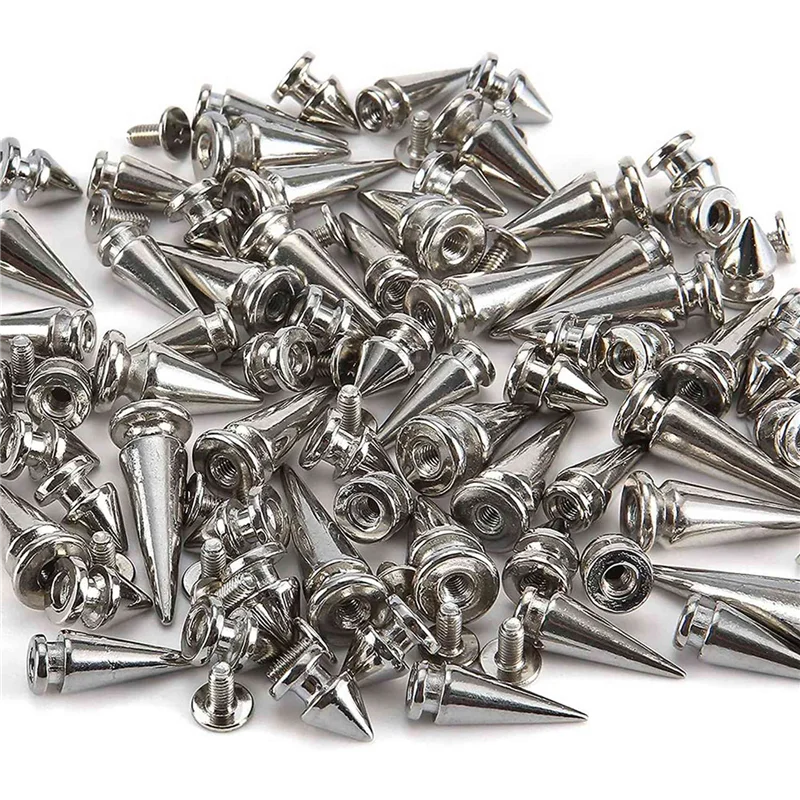 

ABKJ-280 комплектов серебряных шипов и шпилек смешанной формы, конусные шипы из крокодиловой кожи, комплект кожаных заклепок для одежды, обуви, ремней, сделай сам