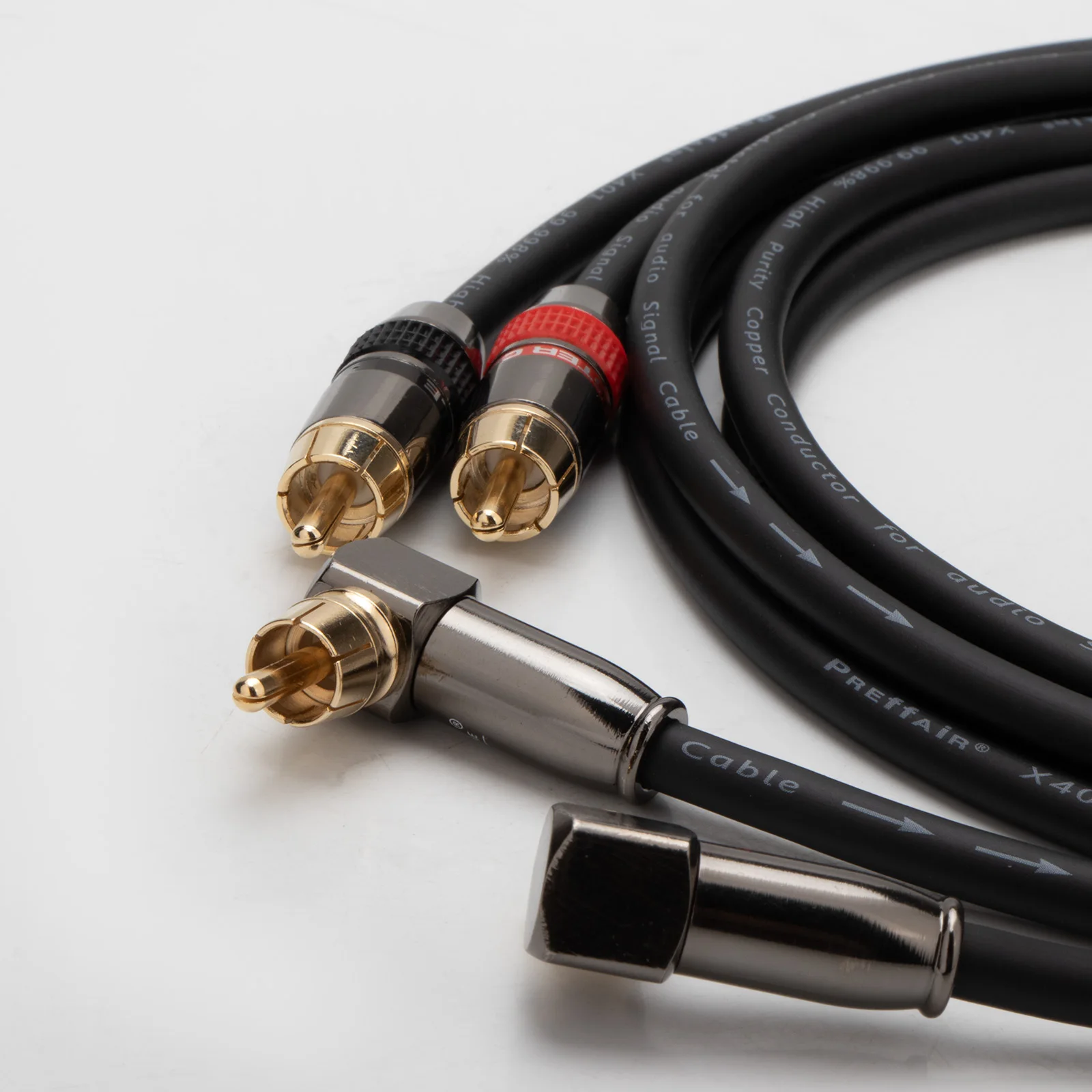 High Sound Quality Monster HIFI Fever Audio Cable Gold Plated RCA Plug Signal Line 90 Degrees Straight