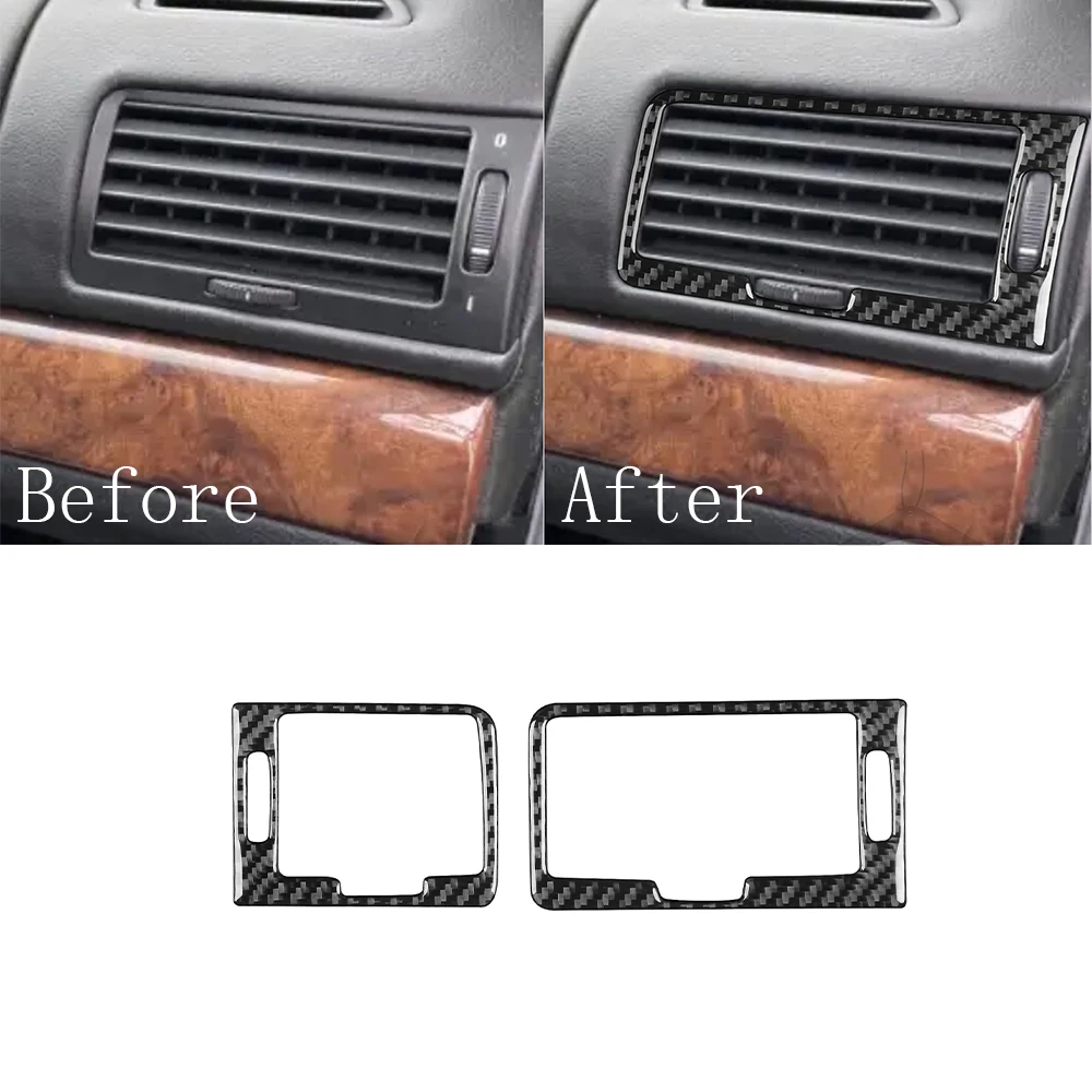 Dashboard Air Conditioning Vent Outlet Decoration Cover Trim Carbon Fiber Car Interior Accessories for BMW 740 E38 1994-2001