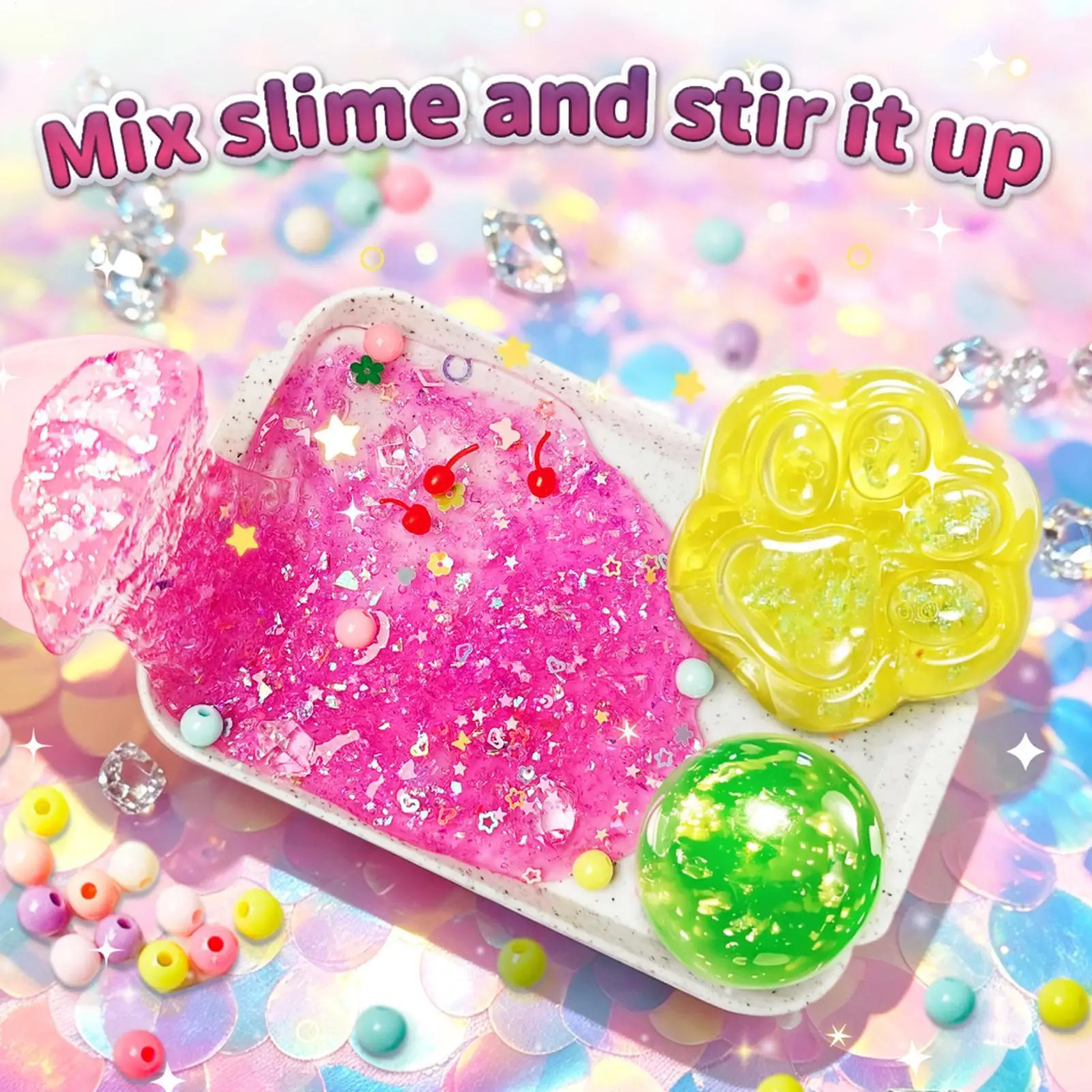 Stress Ball Making Kit Soft Relief Funny Slush Cat Paw Craft Kit Stress Balls Kit With Accessories For Kids Boys Girls Home