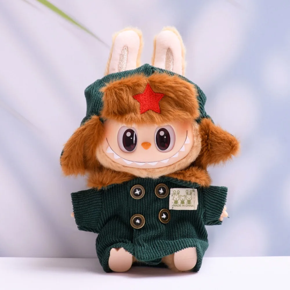

For 15/17cm Labubu Clothes Outfit Hat and Clothes Dress Up Dolls Accessories Sitting Party Changing Dress Game Gift Toys