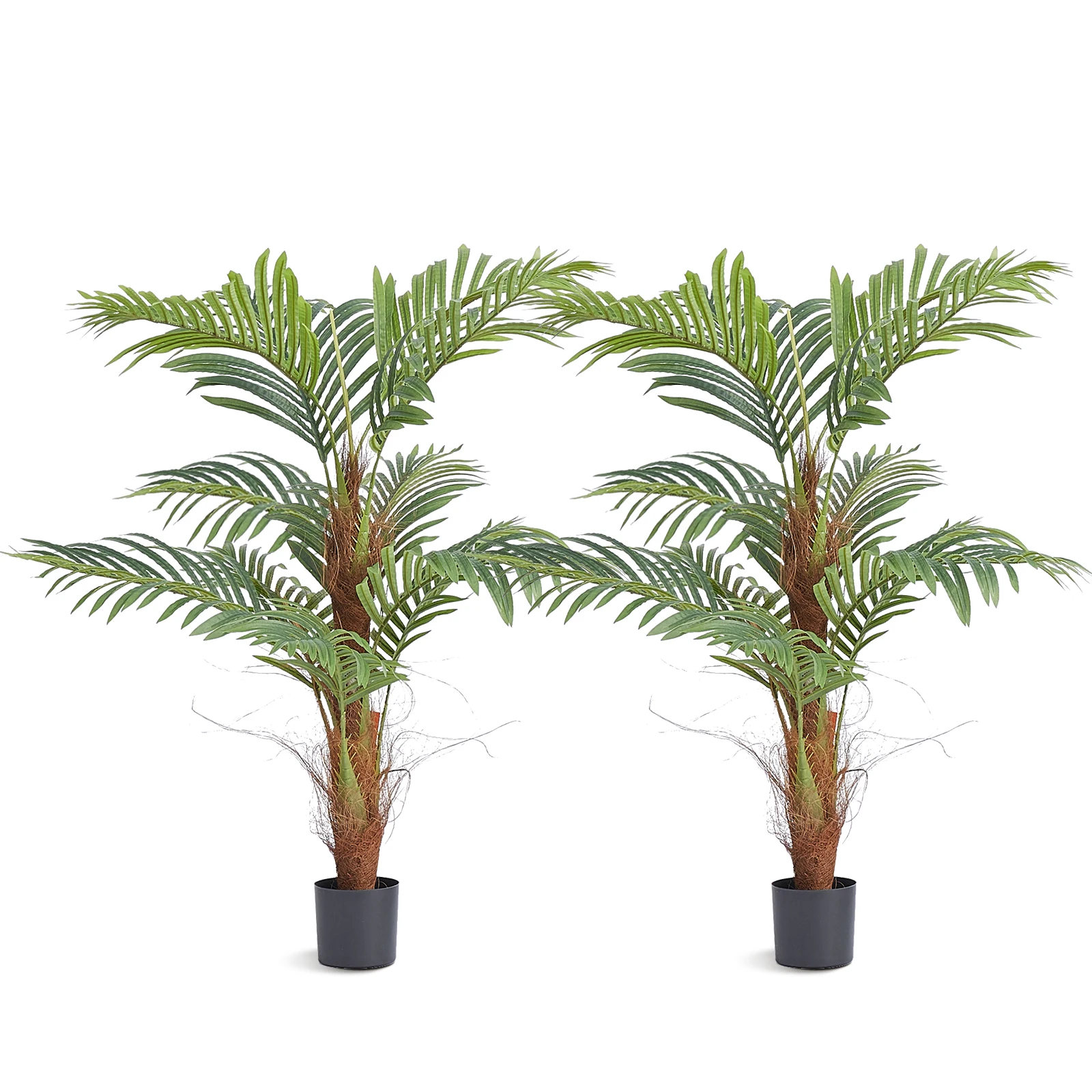 VEVOR Artificial Palm Tree 4/5/6 FT Tall Faux Plant Secure PE Material & Anti-Tip Tilt Protection Low-Maintenance Plant for Home