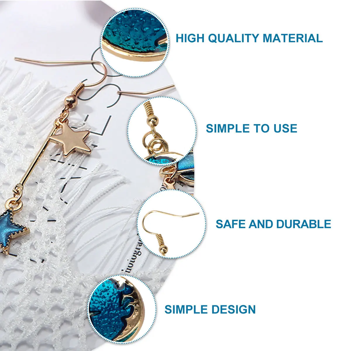 

Shape Earrings Women Earrings Alloy Long Tassel Ear Pendants For Women Fashion Jewelry Blue Random Style