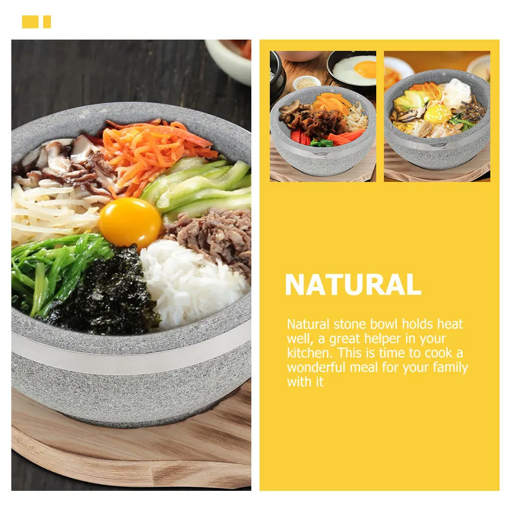 

Korean Stone Pot for Bibimbap Ramen Soup Clay Cooking Bowl Sizzling Hot Stone Bowl Korean Soup Pot Casserole Dish
