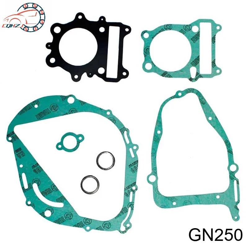 Juego completo de juntas para motocicleta Suzuki Haojue Qingqi GN250 QJ250 INTRUDER250 95-03, juntas de cárter de motor y embrague