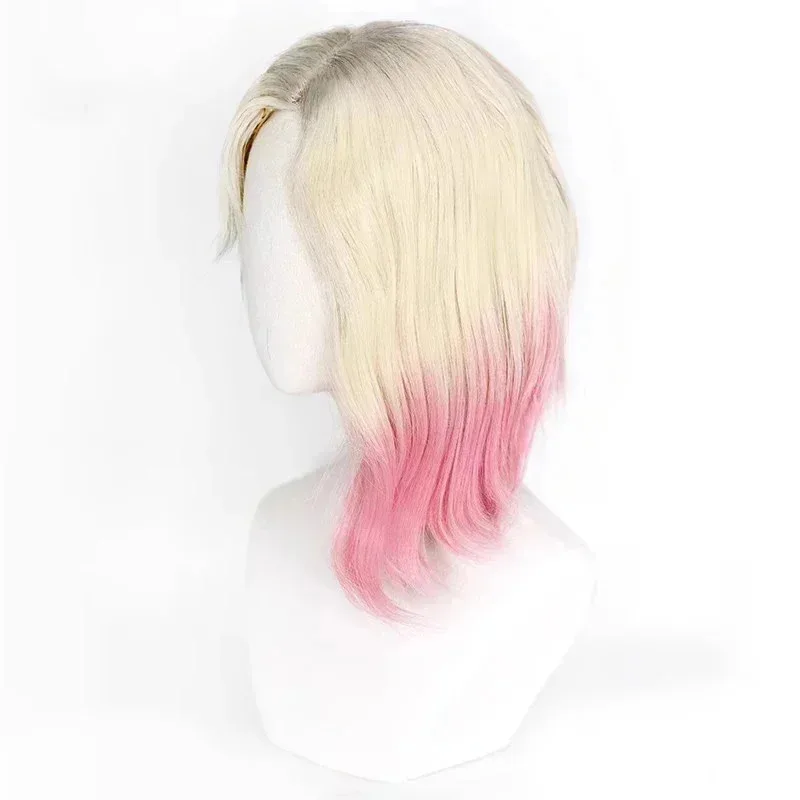 Wig Cosplay Kostum Halloween Across The Spider Verse Gwen Gradien Wig Sintetis Tahan Panas untuk Wanita Ha