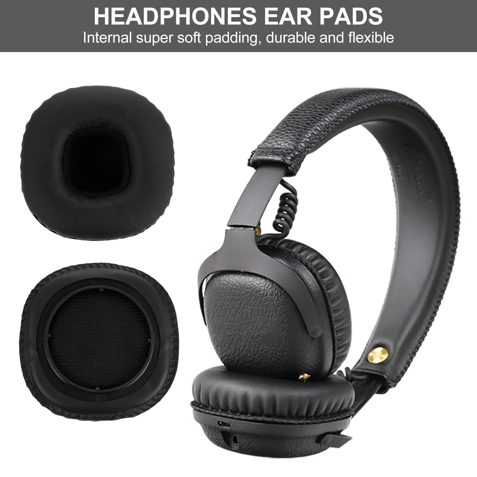 

1Set Premium Headphone Ear Pads Skin-Friendly Breathable Noise Isolation Earpiece Cushions for Comfortable All-Day Listening