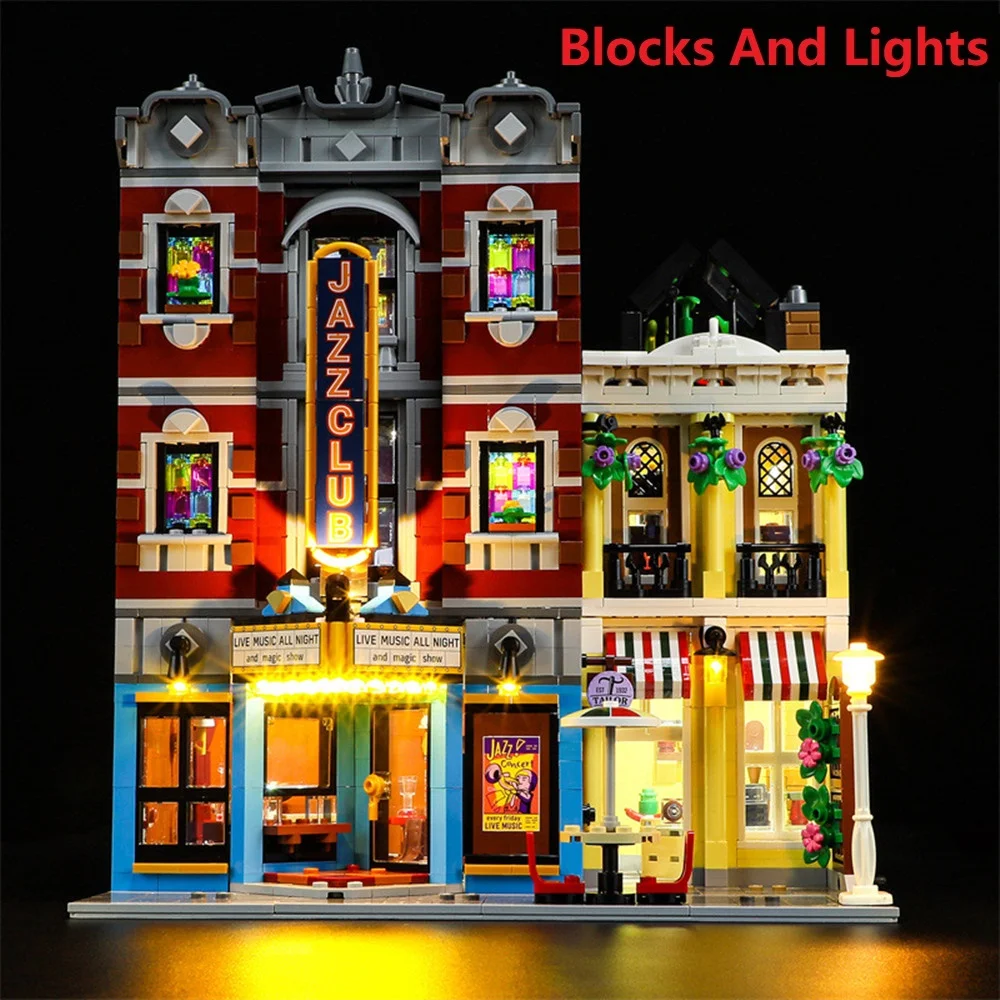 

Creatoring 10312 Jazz Club Pizzeria Shop Lighting group Model Moc Modular Houses Building Blocks Compatible Kid Toy 2899PCS