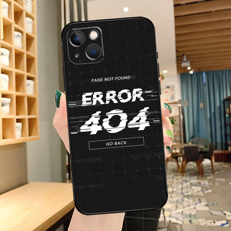 Error 404 not found Phone Case For iPhone 13 Pro Max 16 15 11 12 14 Pro Max mini XR 15 16 Plus 16e Cover Coque