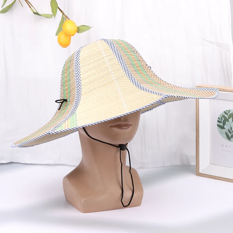 Chapeau de paille pliable en rotin pour hommes et femmes, anti-perruque portable, casquette de poisson Suffolk, chapeaux de parasol de pêche, nouvelle mode d'été