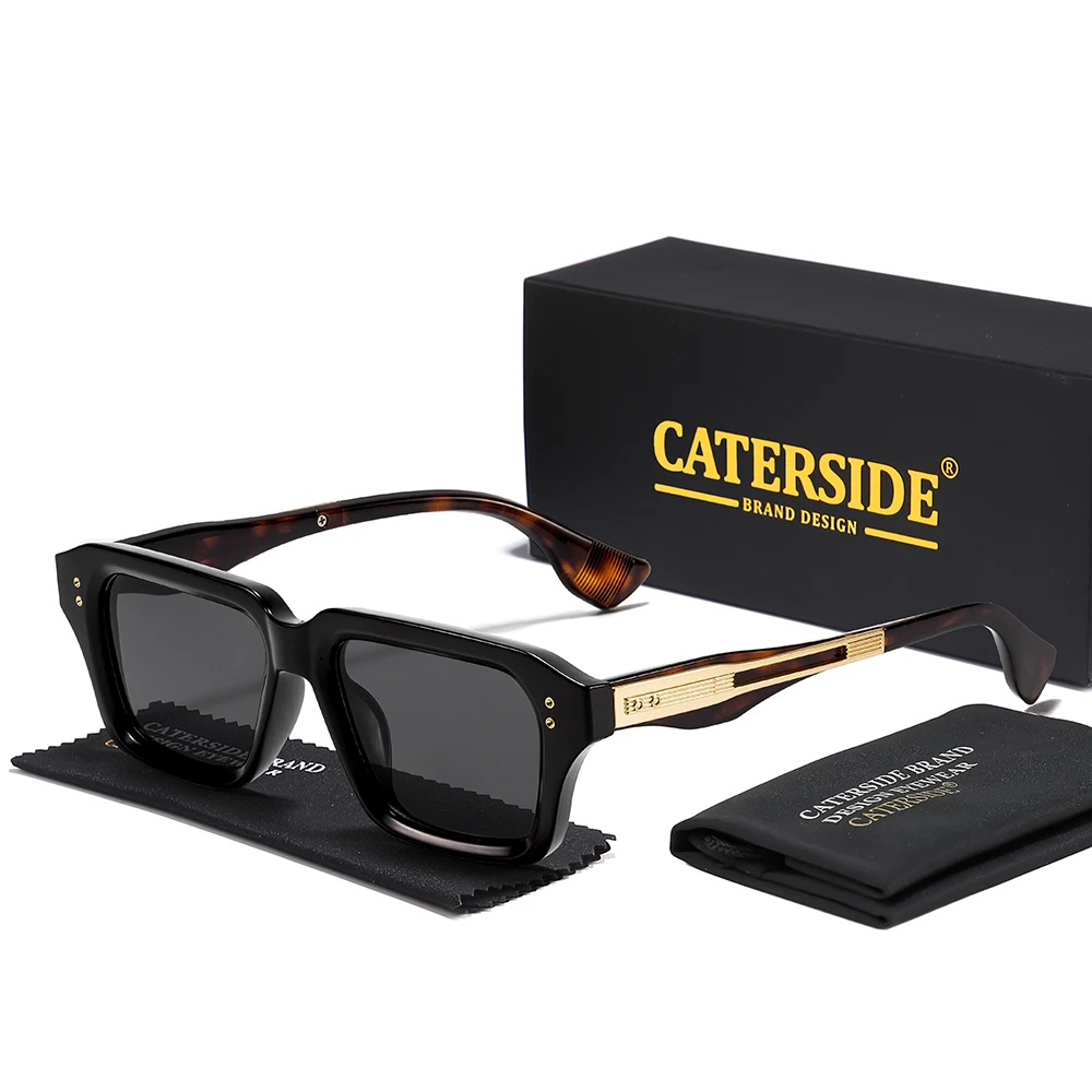 CATERSIDE Retro Quadratische Metall-Sonnenbrille für Männer, Modische Damen-Sonnenbrille, Outdoor-Reise-Fahrbrille, Dekorative Brille, UV400 – Detail 29