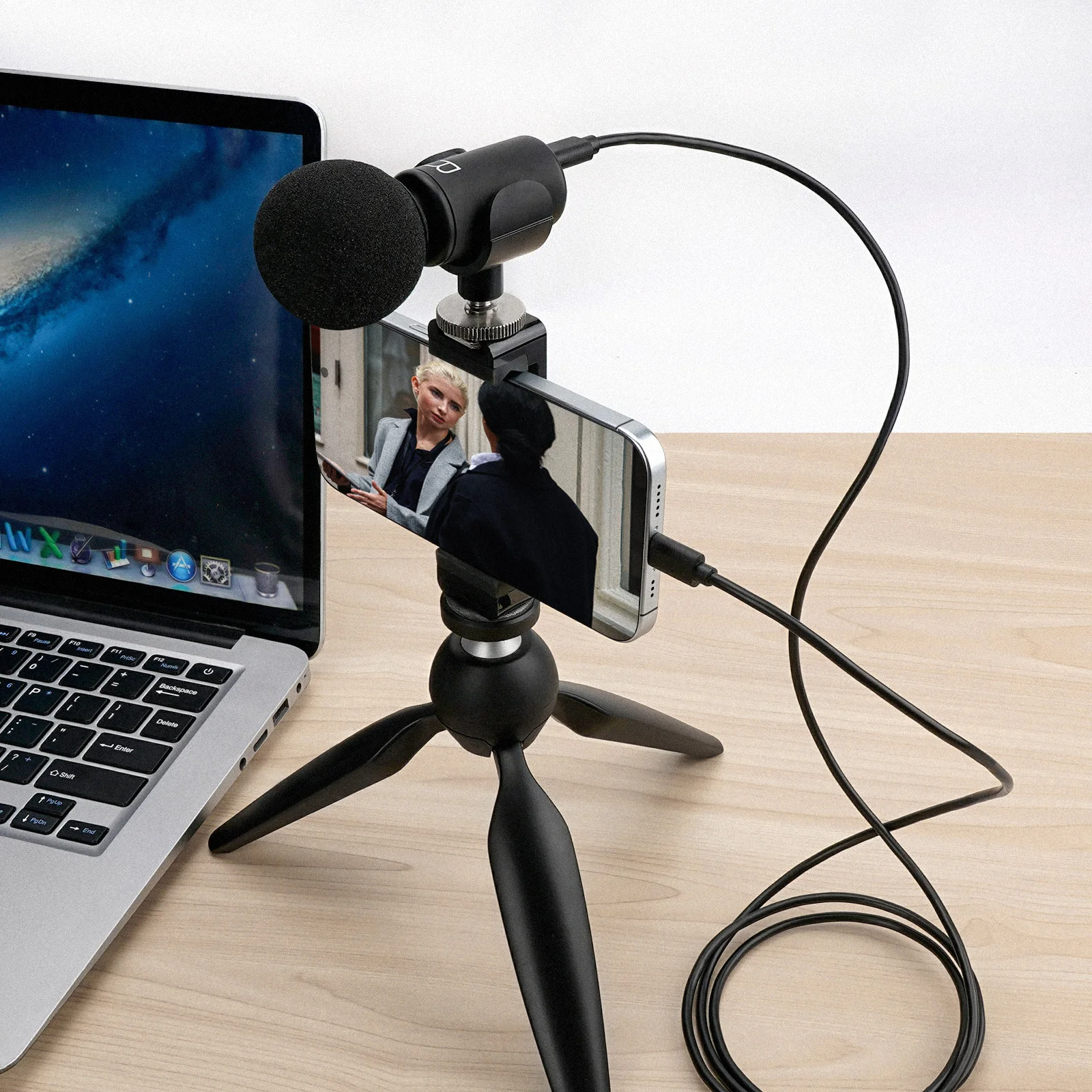 كابل ميكروفون Geekria for Creators Micro USB إلى USB C بطول 4.9 قدم / 1.5 متر، متوافق مع Shure MV7، MV88+، MV5، MV51