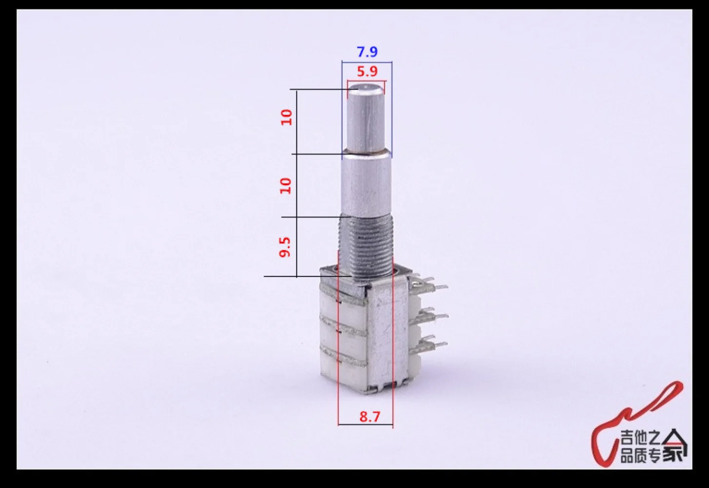 1 Piece C100K x 2 + B20k Stacked Dual Concentric Potentiometer(POT) With Center Detent