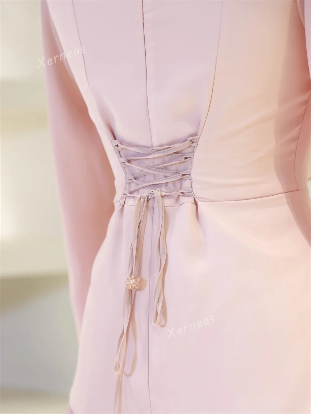 Vestido de noche Formal personalizado con pliegues de diamantes de imitación y cuello alto, vestidos largos de trompeta, vestido de fiesta elegante para ocasiones a medida