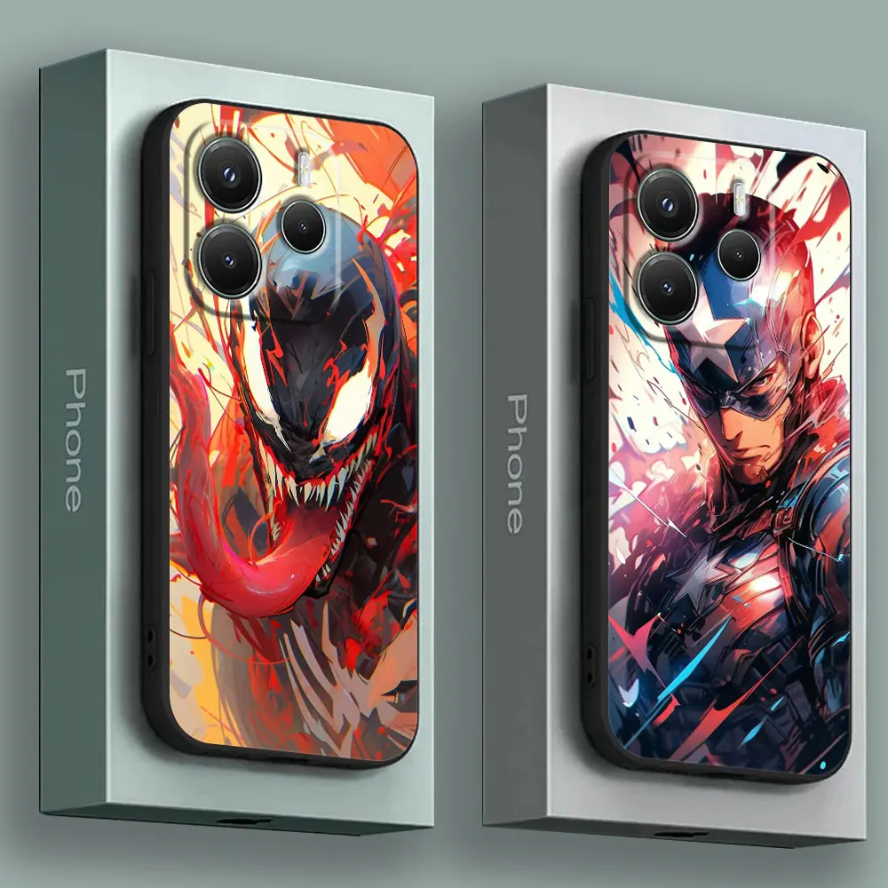 

Venom Captain America Marvel Phone Case for Xiaomi Redmi 14C 12C 10C 13C Redmi Note 14 13 12 11 10 Pro Plus 5G 12S 11S 9S Cover