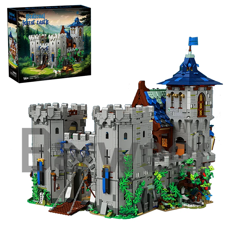 中世の城の家、建物セット、都市のアパート、店舗、建築、モジュール式建物、ブロックモデルキット、大人、子供へのギフト