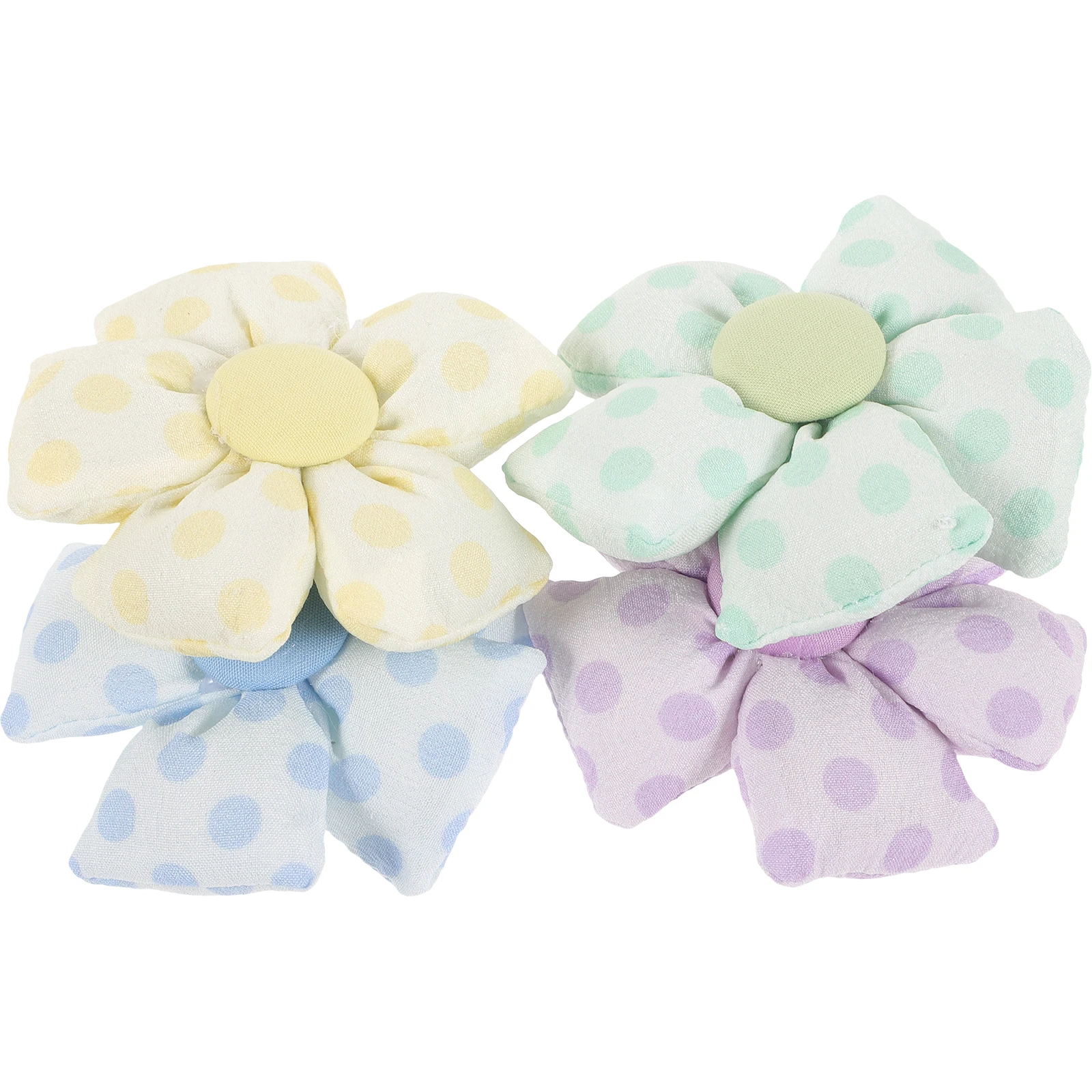 

4 Pcs Safety Pin Brooch Diy Kit Fabric Flowers for Headb s Clothes Appliques Purple Fabric Flowers Green
