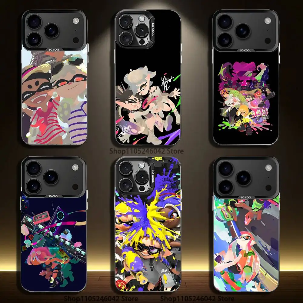 

Hot Game S-Splatoons-S For iPhone 17,16,15,14,13,12,11,Mini,Pro,E,SE4,XS,MAX Black Shockproof Candy Matte Cover