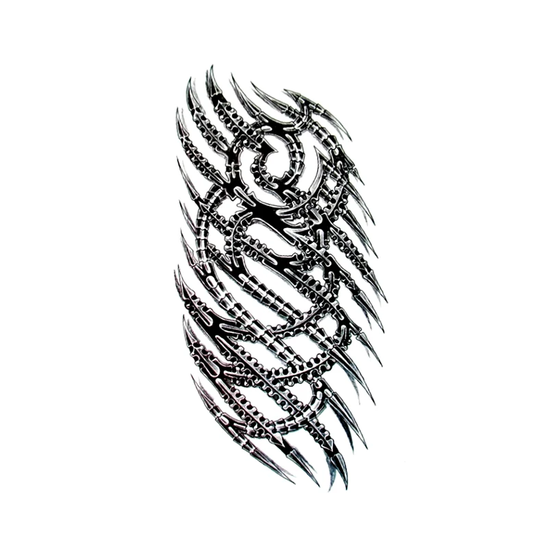 Metal thorn knife waterproof temporary tattoos Men women flash metalic fake Tatoo  sleeve tattoo