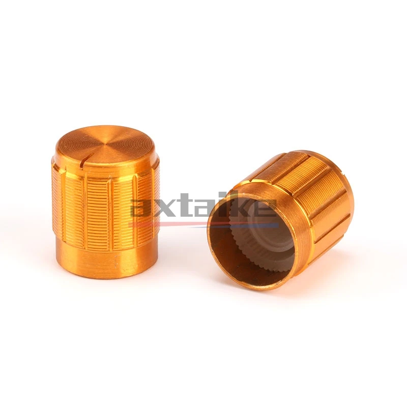 10PCS 13*17mm 15*17mm Aluminum Alloy Potentiometer Knob Rotation Switch Volume Control 6mm EC11 WH148 15X17 Golden Silvery Black