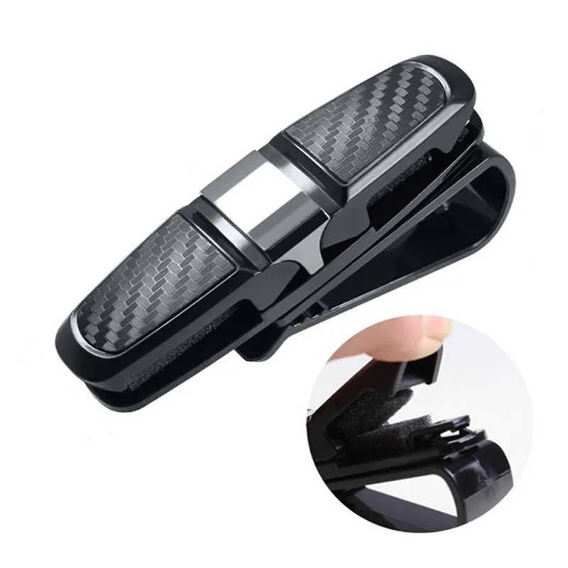 

Portable Fastener Clip Eyeglasses Clip Ticket Card Clamp ABS Car Glasses Cases Black Car Sun Visor Sunglasses Holder Car-styling