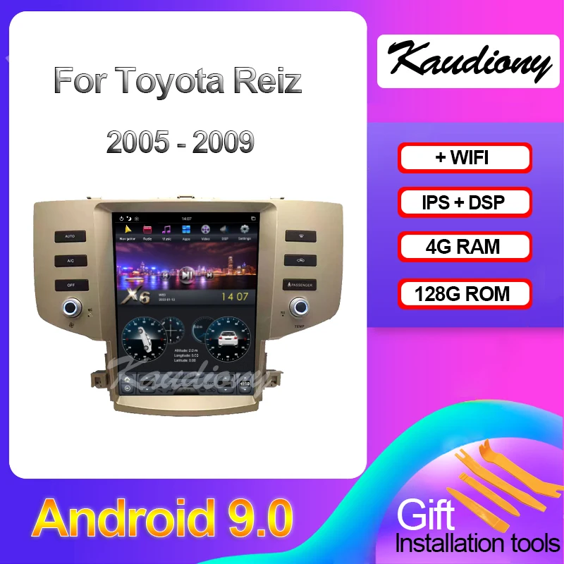 

Kaudiony Tesla Style Android 9 For Toyota Reiz Mark X Auto Radio GPS Navigation Car DVD Multimedia Player Stereo DSP 2005-2009