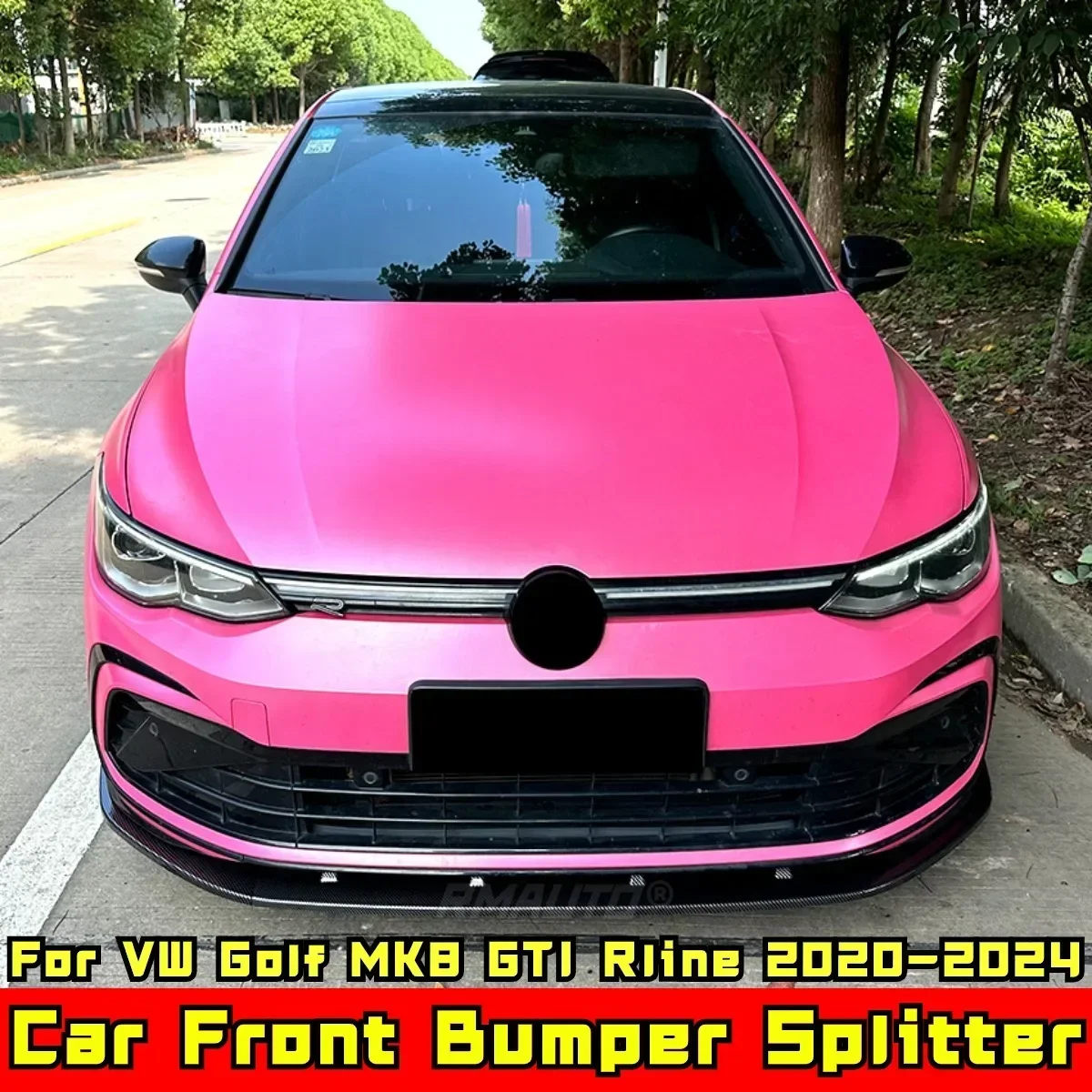 Golf MK8 GTI Front Bumper Splitter Carbon Fiber Look Sport Style Bumper Protector For VW Golf MK8 GTI 2020-2024 Car Accessories