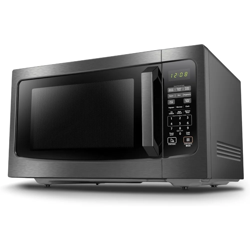 Oven Microwave dengan Sensor pintar dan posisi meja putar memori, 1.6 Cu.ft 13.6 inci meja putar dapat dilepas, oven Microwave Desktop