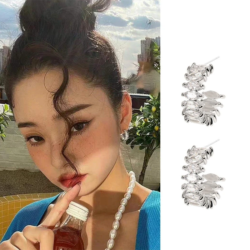 crystal Song zhiya Being single is hell variety show drama same Korean Ear Earrings For Women Girls Pendientes gift