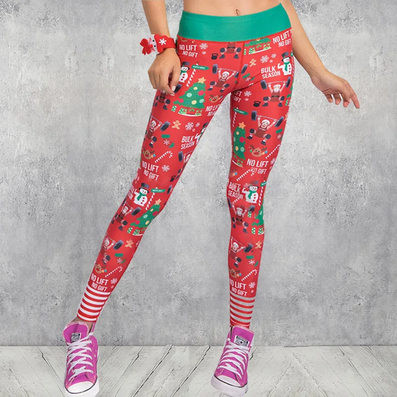 Una variedad de pantalones de Yoga para mujer, ropa con estampado navideño, ejercicio de Fitness, estiramiento de fondo, culturismo, nuevo