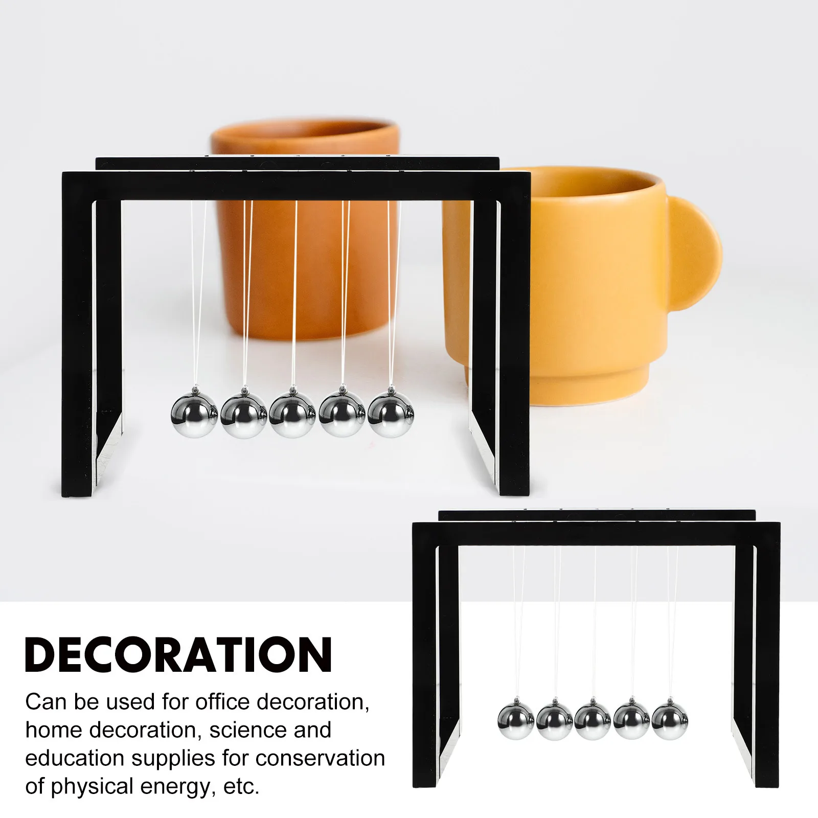 

Newton Balance Balls Energy Conservation Pendulum Science Decor Desktop Home Office Physics Teaching Educational