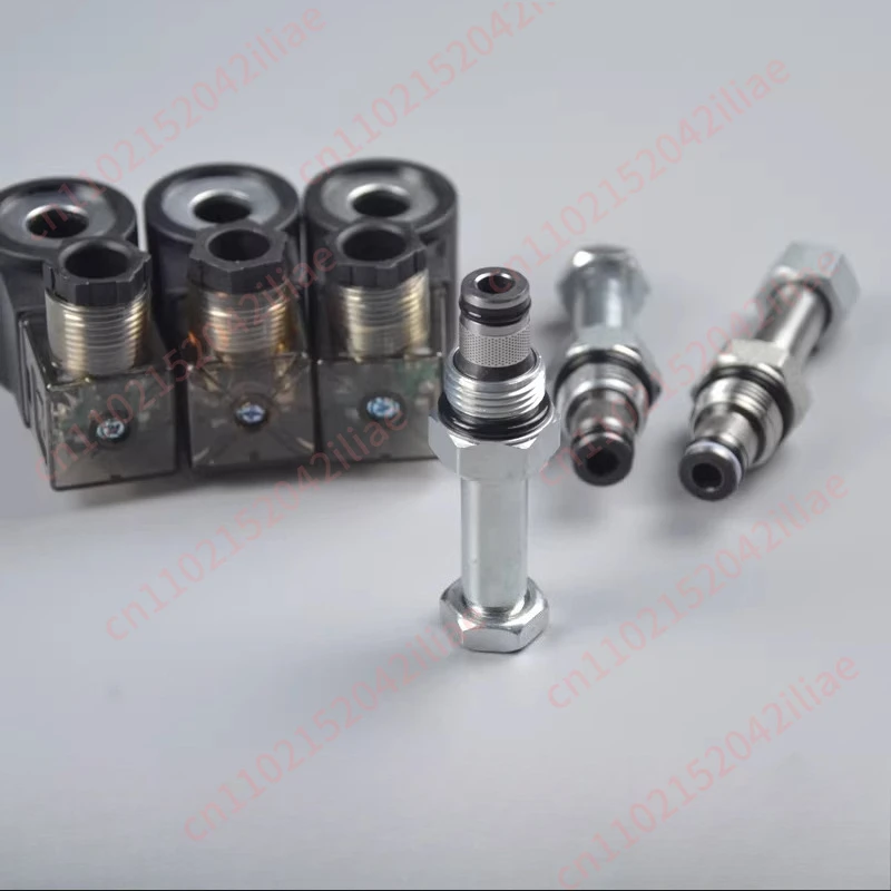 Hydraulic threaded cartridge solenoid valve reversing direction to ensure pressure relief