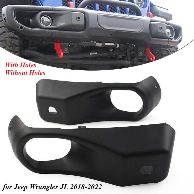 

2pcs Front Bumper Fog Light Grille Cover Trim for Jeep Wrangler JL With 10th Anniversary Rubicon Steel Front Bumper 2018-2022