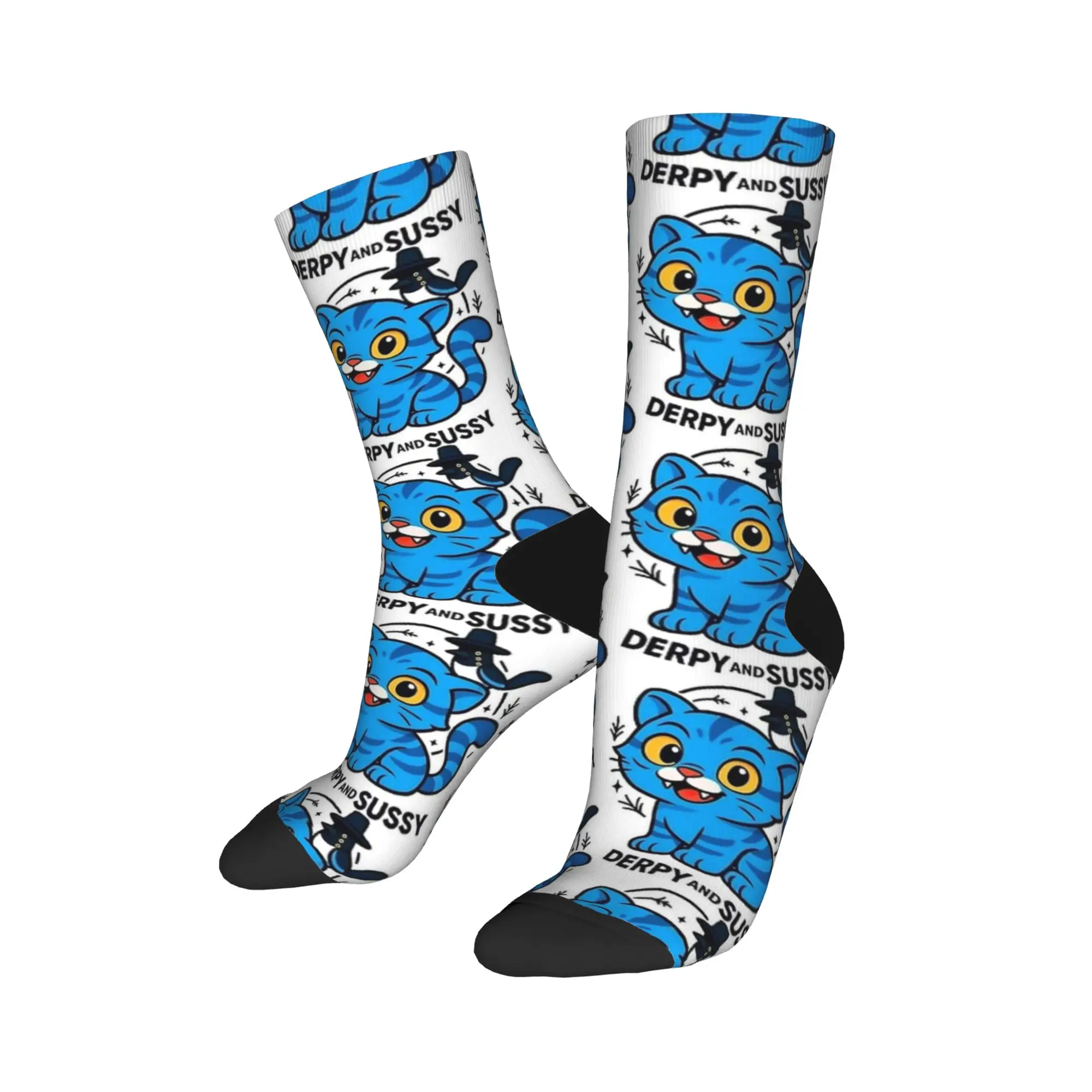 KPop Demon Hunters 아트 Derpy and Sussy 양말 캐주얼 스타킹 남성용 품질 스케이트보드 양말 가을 패턴 미끄럼 방지 양말