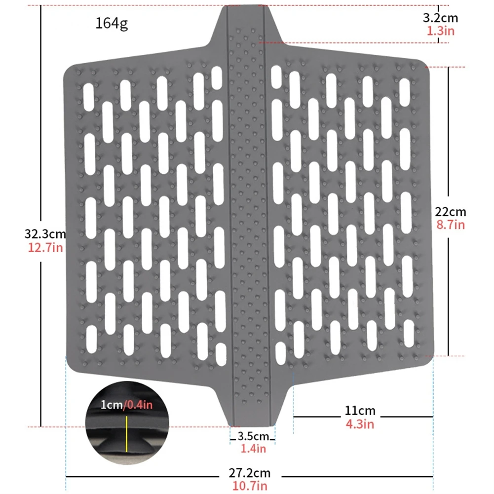 Cloth Drain Pad Silicone Sink Saddle Mat Kitchen Sink Protector Divider Mat Heat Resistant Pad Hollow Anti Slip Insulation Pad