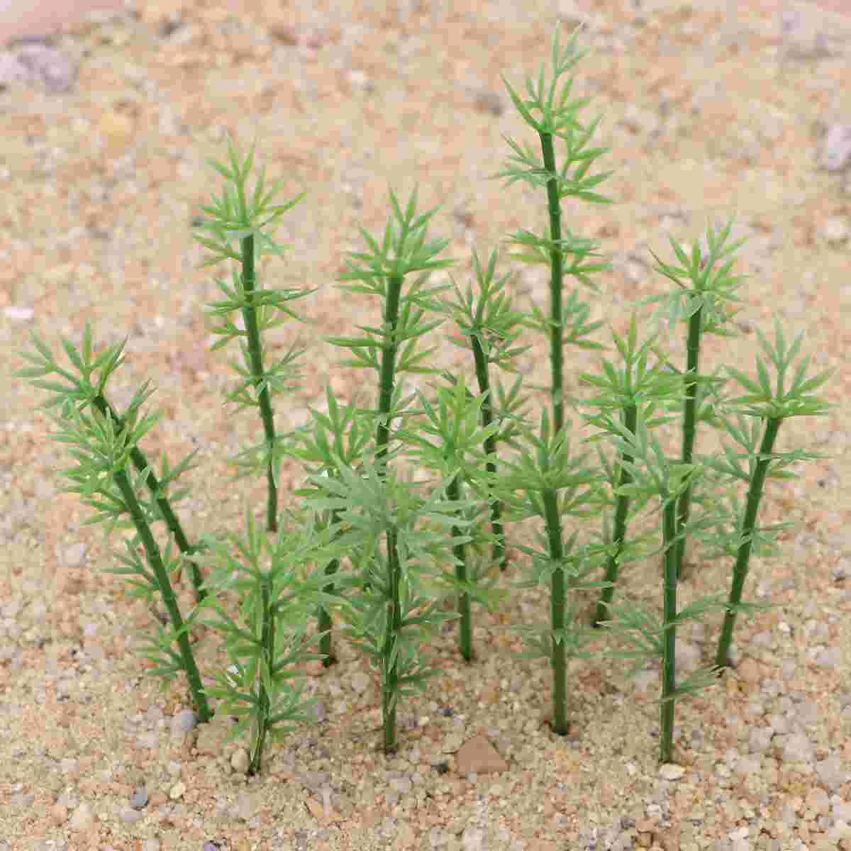 100 pezzi in miniatura palmera contenitore modello di nave treno scenario alberi di bambù paesaggio