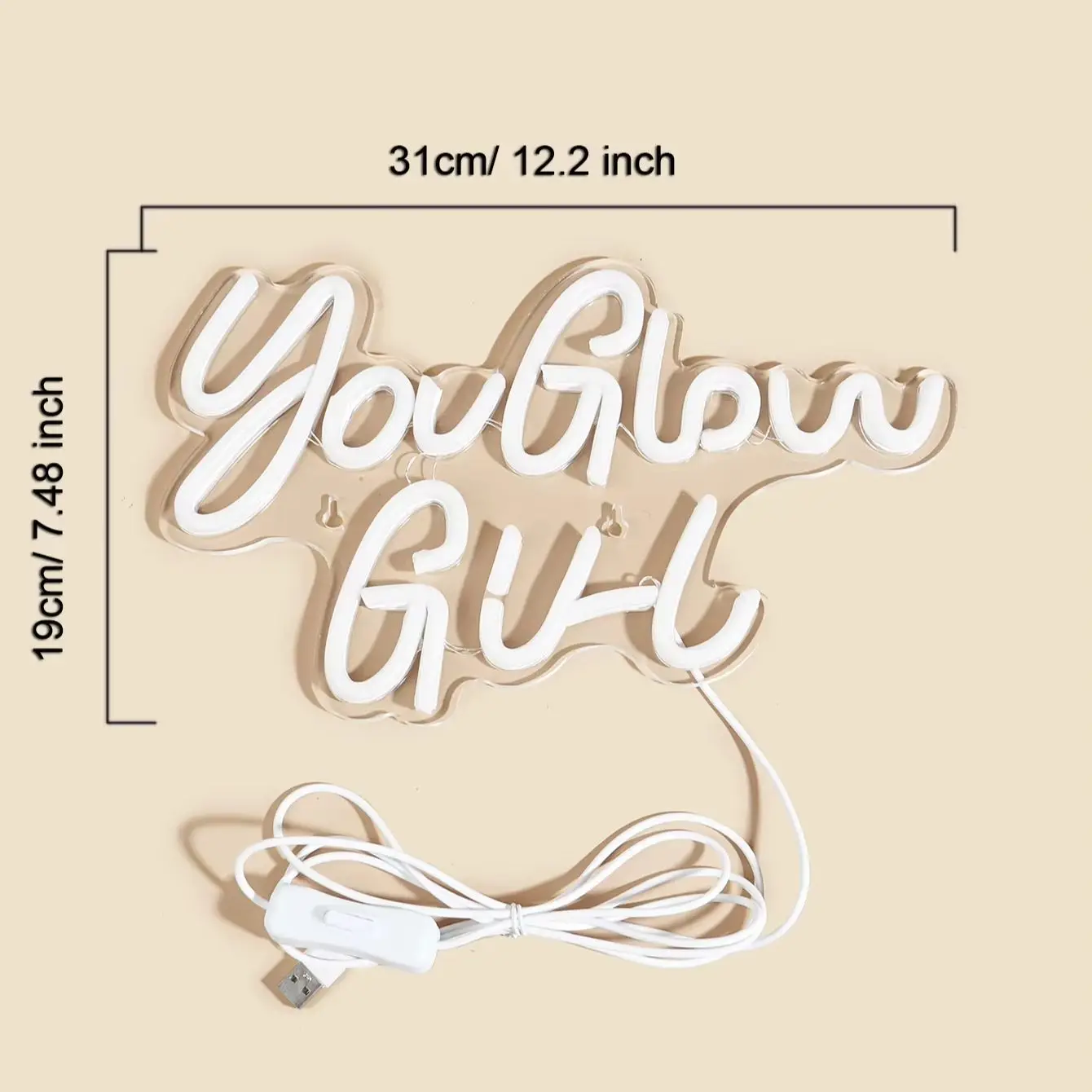 Chi-buy LED Neon You Glow Girl USB Powered Neon Signs Decor Lamp Signs Birthday Gift Wall Art For Bedroom Room Bar Shop